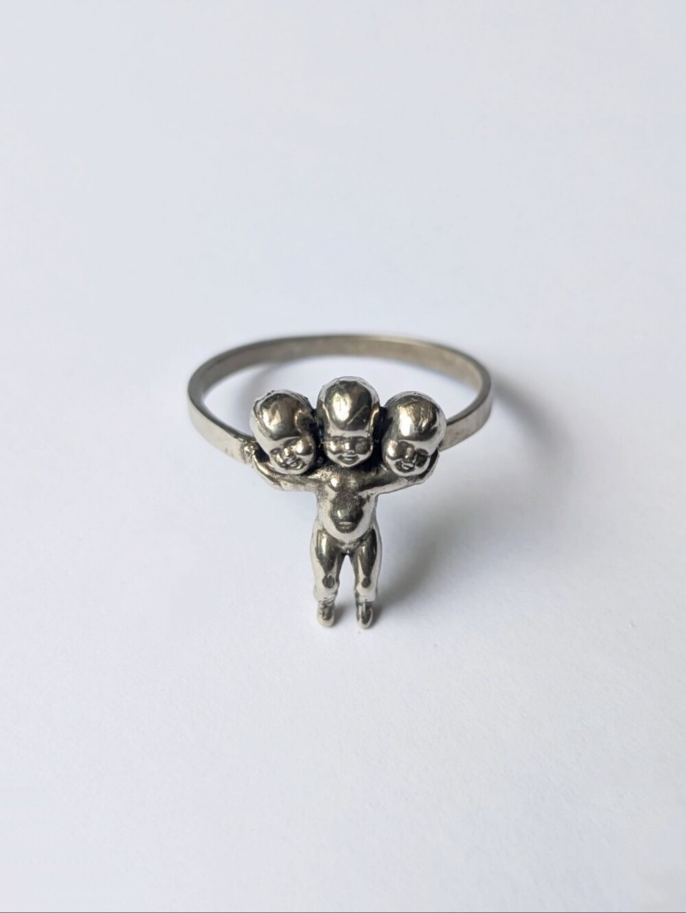 ANOMALY three headed baby doll ring Occult strange goth unique creepy vibes